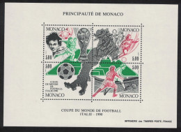 Monaco World Cup Football Championship Italy MS 1990 MNH SG#MS1986 MI#Block 48 - Neufs
