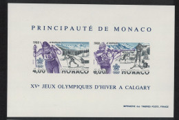 Monaco Skiing Winter Olympic Games Calgary MS Imperf 1988 MNH SG#MS1867 MI#Block 38 - Neufs