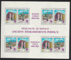 Monaco Paintings Of Post Office Buildings By H Clerissi MS 1990 MNH SG#MS1985 MI#1961-1962 - Neufs