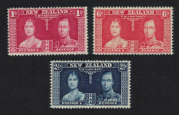 New Zealand George VI Coronation 3v 1937 MNH SG#599-601 - Nuovi