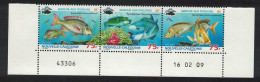 New Caledonia Fish Bottom Strip Of 3v Date Number 2009 MNH SG#1461-1463 MI#1489-1491 - Unused Stamps