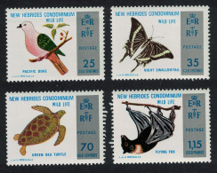Br. New Hebrides Pigeon Moth Turtle Bat Fauna Birds Animals 4v 1974 MNH SG#184-187 MI#379-382 Sc#103-106 - Unused Stamps