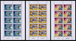 New Caledonia OPT 3 Sheets 2008 MNH SG#1446-1448 MI#1473-1475 - Unused Stamps