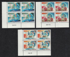 New Caledonia Table Tennis Olympic Games 3v Blocks Of 4 Number 2008 MNH SG#1449-1451 MI#1466-1468 - Unused Stamps