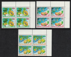 New Caledonia Mango Papaya Mandarin Fruit 3v Corner Blocks Of 4 2008 MNH SG#1440-1442 MI#1458-1460 - Neufs