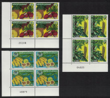 New Caledonia Bananas Fruits Corner Blocks Of 4 Control Numbers 2007 MNH SG#1426-1428 MI#1446-1448 - Nuovi