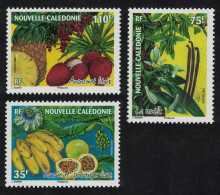 New Caledonia Bananas Pomegranate Vanilla Pineapple Lychees Fruits 3v 2007 MNH SG#1426-1428 MI#1446-1448 - Neufs