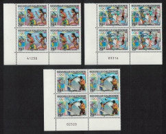 New Caledonia Volleyball Olympic Games 3v Corner Blocks Of 4 Number 2004 MNH SG#1332-1334 MI#1344-1346 - Unused Stamps
