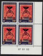 New Caledonia Birds First Kagu Stamp Corner Block Of 4 Date 2003 MNH SG#1290 MI#1291 - Ungebraucht