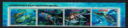 Nevis WWF Caribbean Reef Squid Strip Of 4v Latin Name 2009 MNH SG#2155-2158 MI#2380-2383 Sc#2380-2383 - St.Kitts Und Nevis ( 1983-...)