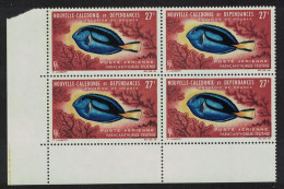 New Caledonia Palette Surgeonfish 27f Corner Block Of 4 1964 MNH SG#386 - Neufs