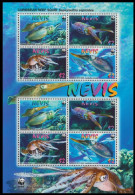 Nevis WWF Caribbean Reef Squid MS 2009 MNH SG#MS2159 MI#2380-2383 Sc#2380-2383 - St.Kitts And Nevis ( 1983-...)