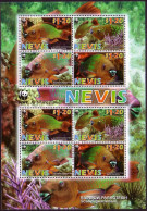 Nevis WWF Rainbow Parrotfish MS 2007 MNH SG#MS2019 MI#2208-2211 Sc#1510a-d - St.Kitts And Nevis ( 1983-...)
