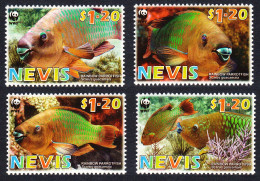 Nevis WWF Rainbow Parrotfish 4v 2007 MNH SG#2015-2018 MI#2208-2211 Sc#1510a-d - St.Kitts And Nevis ( 1983-...)