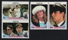 Nevis Royal Wedding Prince Andrew 4v Pairs 1986 MNH SG#406-409 Sc#498-499 - St.Kitts-et-Nevis ( 1983-...)