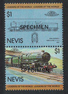 Nevis Locomotive 'King George V' 1927 SPECIMEN 1985 MNH SG#146-147 - St.Kitts-et-Nevis ( 1983-...)