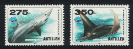 Neth. Antilles Mako Shark Manta Ray Fish 2v 1998 MNH SG#1302-1303 - Curacao, Netherlands Antilles, Aruba