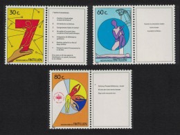 Neth. Antilles Foundation For Cancer Care 3v Labels 1989 MNH SG#993-995 - Niederländische Antillen, Curaçao, Aruba