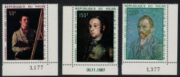 Niger Corot Goya Van Gogh Paintings Self-portraits 3v Corners 1968 MNH SG#277-279 - Niger (1960-...)