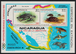 Nicaragua Turtles Moscow Olympic Games MS 1980 MNH SG#MS2266 MI#Block 114 - Nicaragua