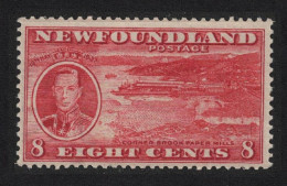 Newfoundland Coronation Paper Mills 8d Perf 13 RAR 1937 MNH SG#260d - 1908-1947