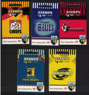 New Zealand U-Bix Rugby Super 12 Championship 5 Booklets COMPLETE 1999 MNH SG#SB94-SB98 MI#1768-1777 MH - Nuevos