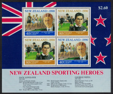 New Zealand Health Stamps Sportsmen MS 1990 MNH SG#MS1561 - Nuovi
