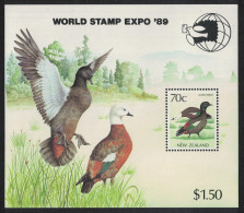 New Zealand Paradise Shelduck Bird MS WS Expo 1989 MNH SG#1466 MI#Block 19 - Unused Stamps
