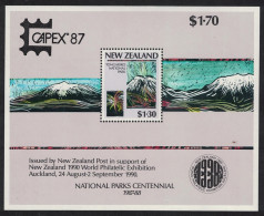 New Zealand National Parks Movement MS Ovpt 'CAPEX' 1987 MNH SG#MS1432Var MI#Block 13 I - Ungebraucht