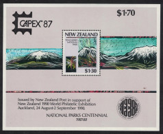 New Zealand National Parks Movement MS Ovpt 'CAPEX' 1987 MNH SG#MS1432var MI#Block 13 I Sc#876-879 - Unused Stamps