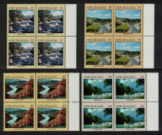New Zealand River Scenes 4v Blocks Of 4 1981 MNH SG#1243-1246 - Nuovi