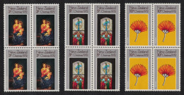 New Zealand Paintings Christmas 3v Blocks Of 4 1972 MNH SG#990-992 Sc#504-506 - Unused Stamps