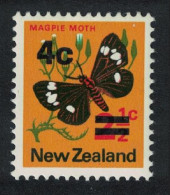New Zealand Magpie Moth Overprint Typo Thick Bars 1971 MNH SG#957a - Unused Stamps