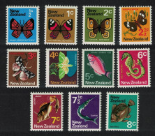 New Zealand Butterflies Moths Fish 11v 1970 MNH SG#914-924 - Unused Stamps