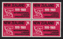 New Zealand International Labour Organisation Block Of 4 1969 MNH SG#893 - Unused Stamps