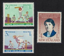 New Zealand Cricket Dr Elizabeth Gunn Health Stamps 3v 1969 MNH SG#899-901 - Ungebraucht