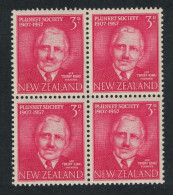 New Zealand Sir Truby King Founder Of Plunket Society Block Of 4 1957 MNH SG#760 - Ongebruikt