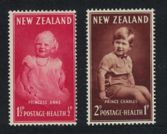 New Zealand Princess Anne Prince Charles 2v 1952 MNH SG#710-711 - Ungebraucht