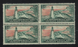 New Zealand Castlepoint Lighthouse Block Of 4 1947 MNH SG#L42 - Ongebruikt