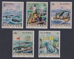 Penrhyn Whale Conservation 5v 1983 MNH SG#290-294 - Penrhyn
