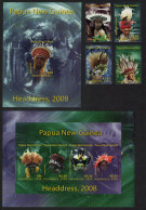 Papua NG Traditional Headdress 4v+2 MSs 2008 MNH SG#1255-MS1260 - Papua New Guinea