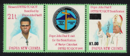 Papua NG Pope John Paul Strip Of 2v+label 1995 MNH SG#745-746 MI#741-742 Sc#850-851 - Papua Nuova Guinea