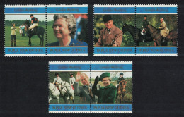 Papua NG Royal Golden Jubilee Horses 6v In Pairs 1997 MNH SG#813-818 Sc#916a-921a - Papúa Nueva Guinea
