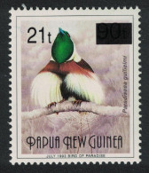 Papua NG Bird Of Paradise Thin Overprint '21t' On Small '90t' 1995 MNH SG#756 MI#743 I I - Papúa Nueva Guinea