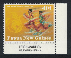 Papua NG Athletics Runners 9th South Pacific Games Corner 1991 MNH SG#652 MI#637 Sc#772 - Papouasie-Nouvelle-Guinée