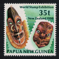 Papua NG Sepik And Maori Kororu Masks 1990 MNH SG#621 MI#622 Sc#741 - Papouasie-Nouvelle-Guinée