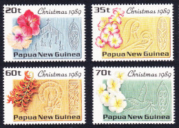 Papua NG Hibiscus Christmas 4v 1989 MNH SG#607-610 MI#606-609 Sc#725-728 - Papua Nuova Guinea