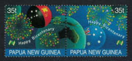 Papua NG Bicentennial Of American Settlement 2v Pair 1988 MNH SG#576-577 MI#572-573 Sc#696 A.b.c - Papouasie-Nouvelle-Guinée