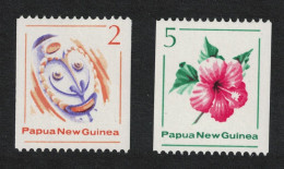 Papua NG Hibiscus Mask Coil Stamps 2v 1981 MNH SG#406-407 Sc#534-545 - Papouasie-Nouvelle-Guinée