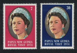 Papua NG Queen Elizabeth II - Royal Visit 2v 1974 MNH SG#268-269 MI#270-271 Sc#397-398 - Papua New Guinea